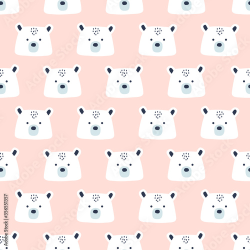 seamless pattern, bear art surface design for fabric scarf and decor