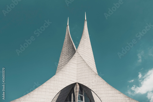 Twin spires of Emmaus Monastery. Prague, Czech Republic photo