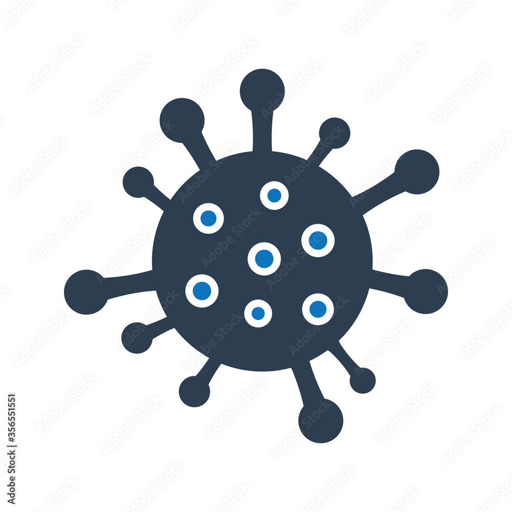 Fototapeta premium Danger bacteria icon. Bacteria icon. Coronavirus COVID 19 Virus Icon.