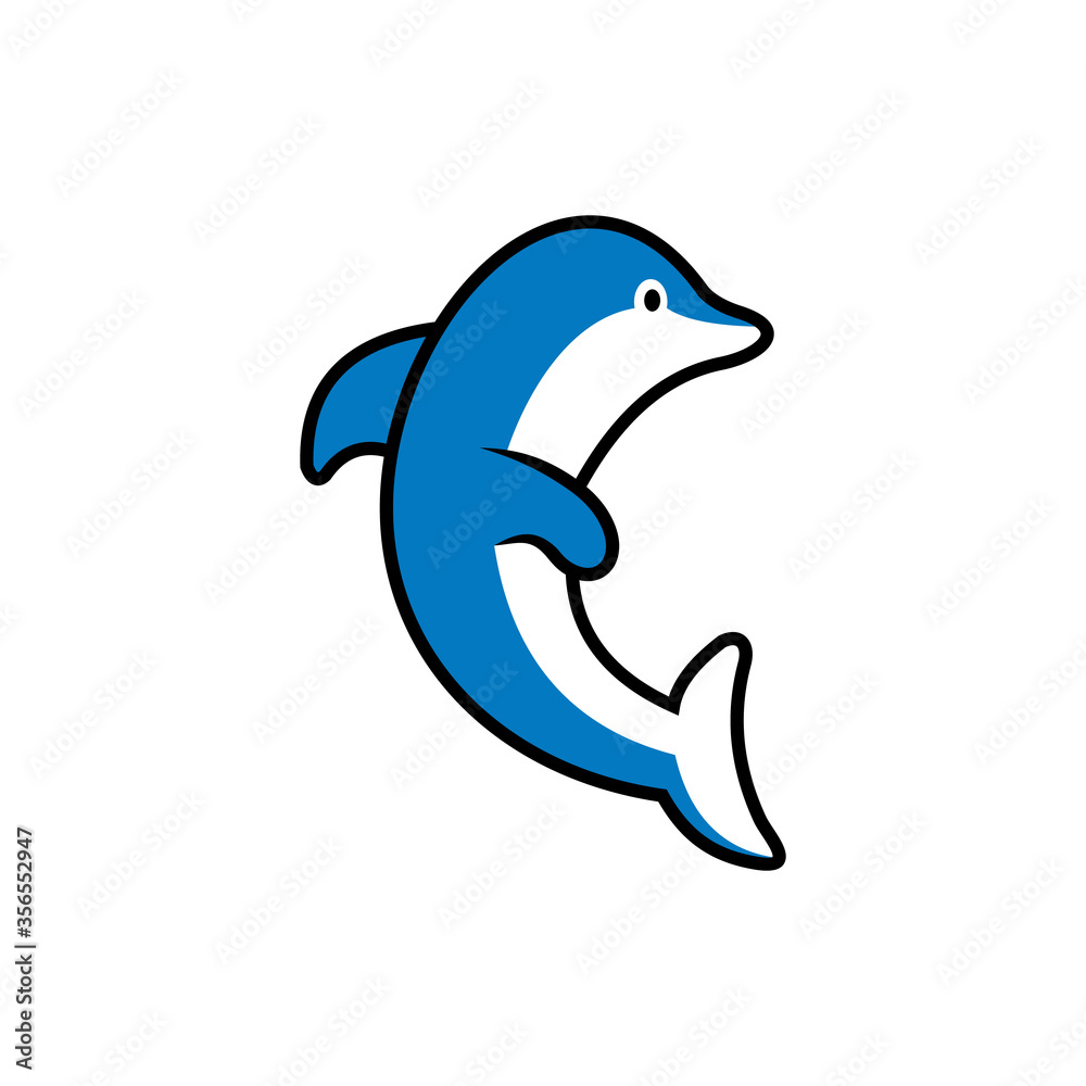 Naklejka premium dolphin simple vector illustration design