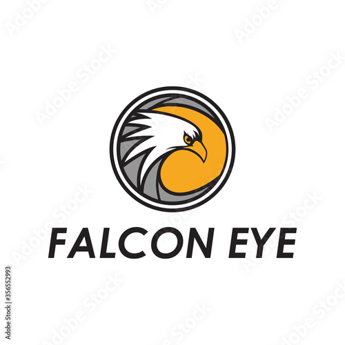 yellow falcon bird eye logo template