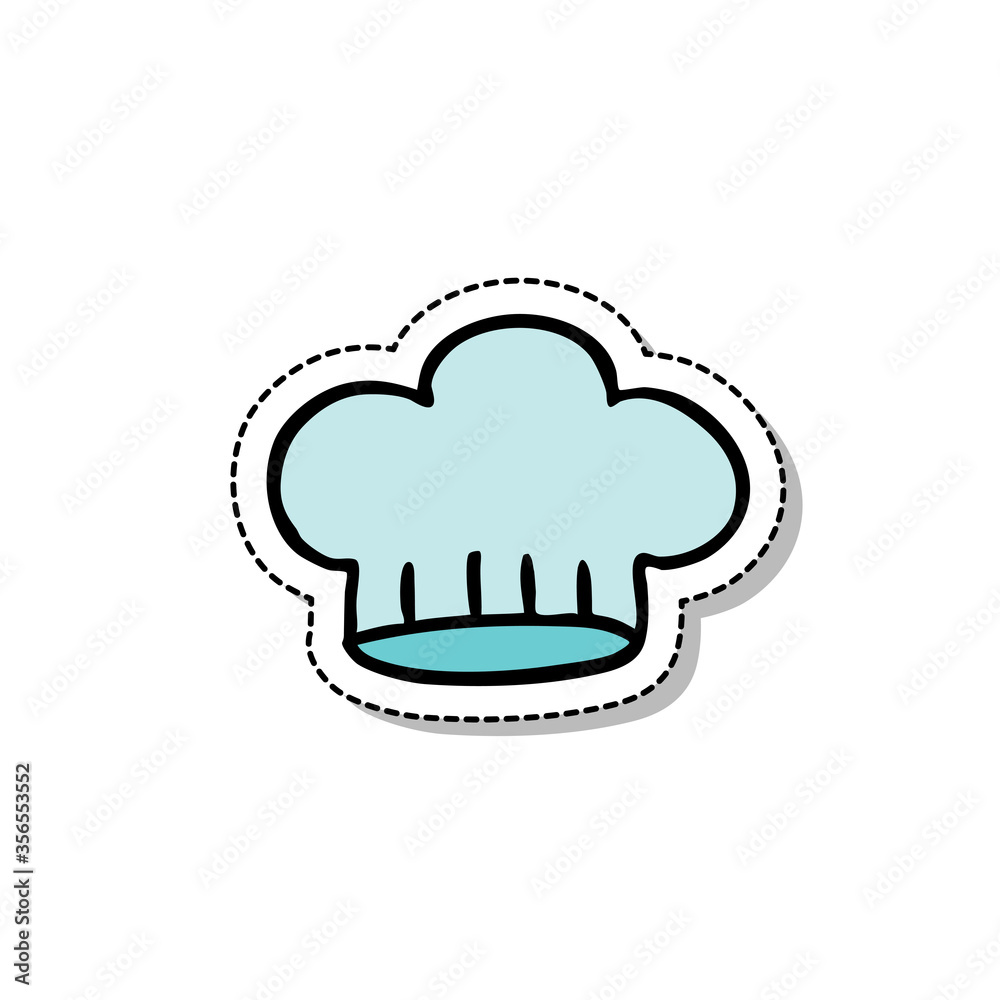 chef hat doodle icon, vector sticker illustration chef hat doodle icon, vector sticker illustration