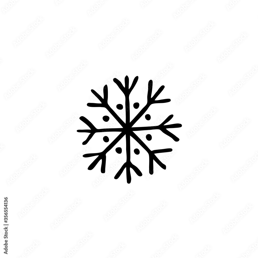 snowflake doodle icon, vector illustration snowflake doodle icon, vector illustration