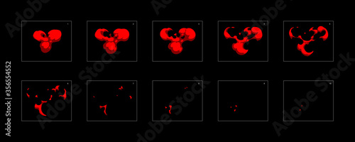 Fire explosion effect. Blast animation effect. Animation Sprite sheet for games, cartoon or animation. vector style animation effect 20004.