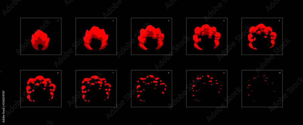 Fire explosion effect. Blast animation effect. Animation Sprite sheet for games, cartoon or animation. vector style animation effect 20010. Fire explosion effect. Blast animation effect. Animation Sprite sheet for games, cartoon or animation. vector style animation effect 20010.
