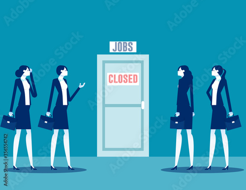 People talking about business closure. Team fired from job due economy crisis