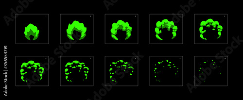 liquid explosion effect. Blast animation effect. Animation Sprite sheet for games, cartoon or animation. vector style animation effect 20011.