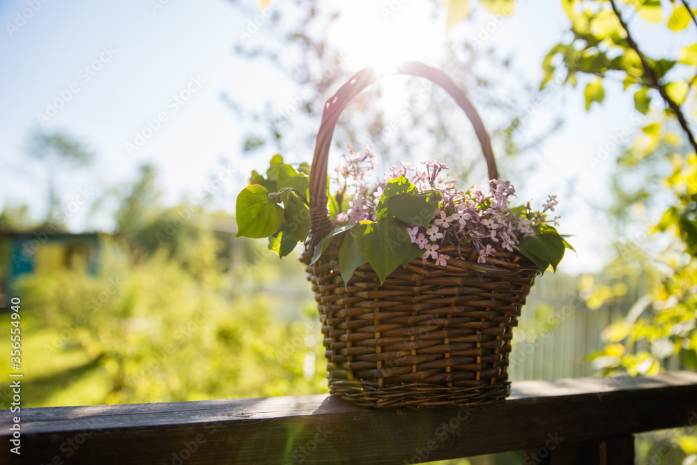 basket with flowers