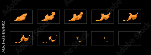 Dust explosion effect. Blast animation effect. Animation Sprite sheet for games, cartoon or animation. vector style animation effect 20015.