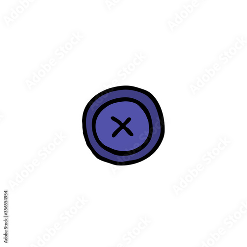button for clothes doodle icon, vector illustration