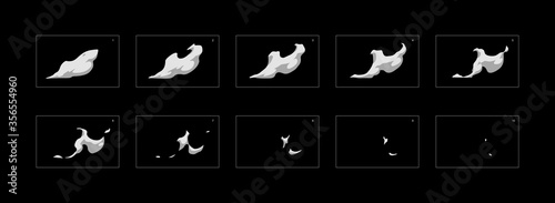 Explosion Smoke effect. Blast animation effect. Animation Sprite sheet for games, cartoon or animation. vector style animation effect 20013.
