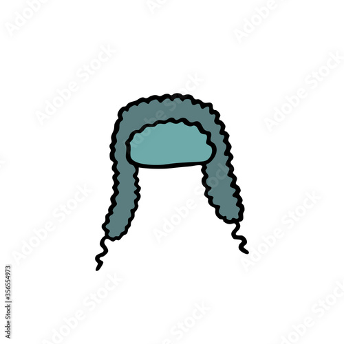 ear-flap doodle icon, vector illustration
