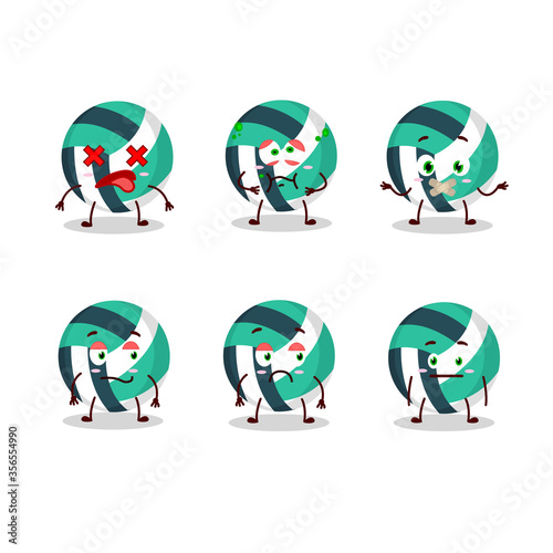 Volley ball cartoon character with nope expression