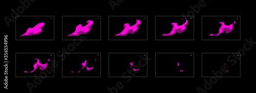 Poison explosion effect. Blast animation effect. Animation Sprite sheet for games, cartoon or animation. vector style animation effect 20018.