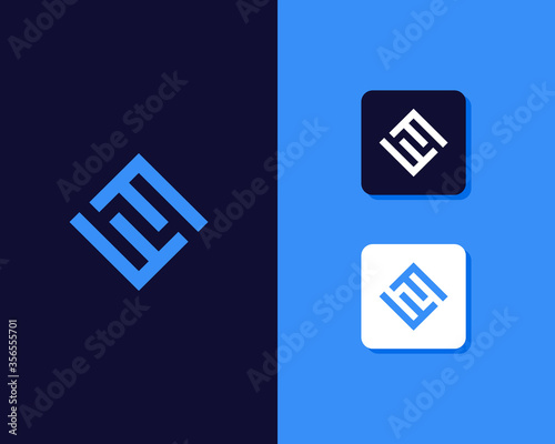 Letters F and F or FF line logo design. Linear minimal stylish emblem. Luxury elegant vector element. Premium business logotype. Graphic alphabet symbol for corporate business identity photo