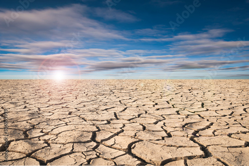 Ground cracks drought crisis environment.