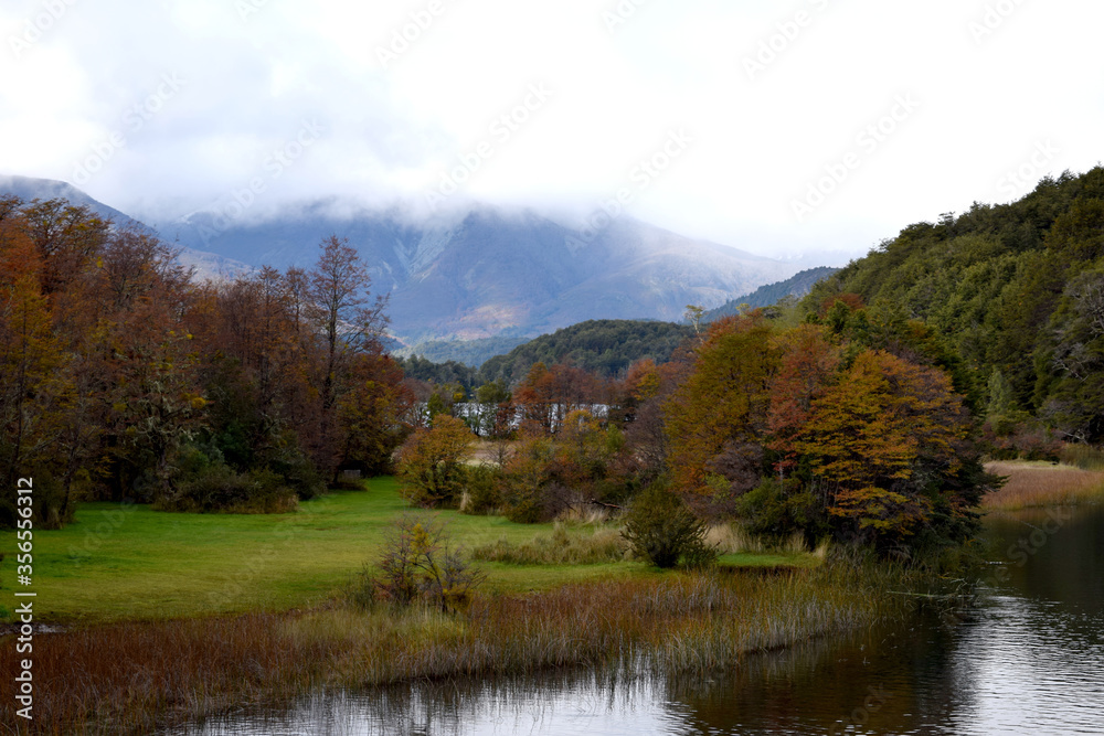 beautiful autumn landscape with lake and trees beautiful autumn landscape with lake and trees