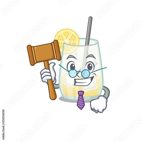 A wise judge of tom collins cocktail mascot design wearing glasses