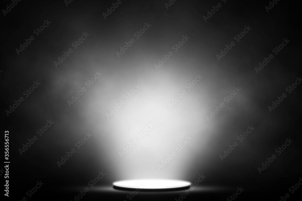 White spotlight smoke on stage entertainment background. - obrazy, fototapety, plakaty 