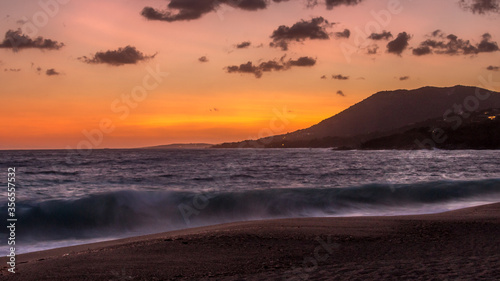 Sunset at the beach in Corse
