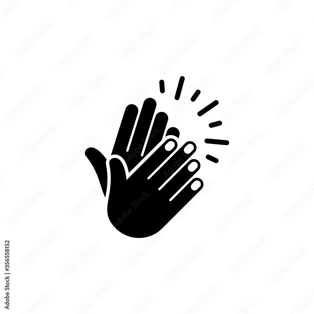 Hand claps vector isolated icon. Hand claps vector isolated icon.