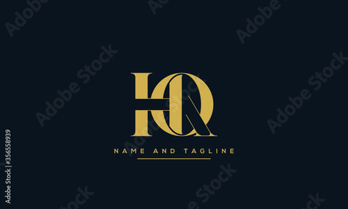 alphabet letters monogram icon logo HQ or QH