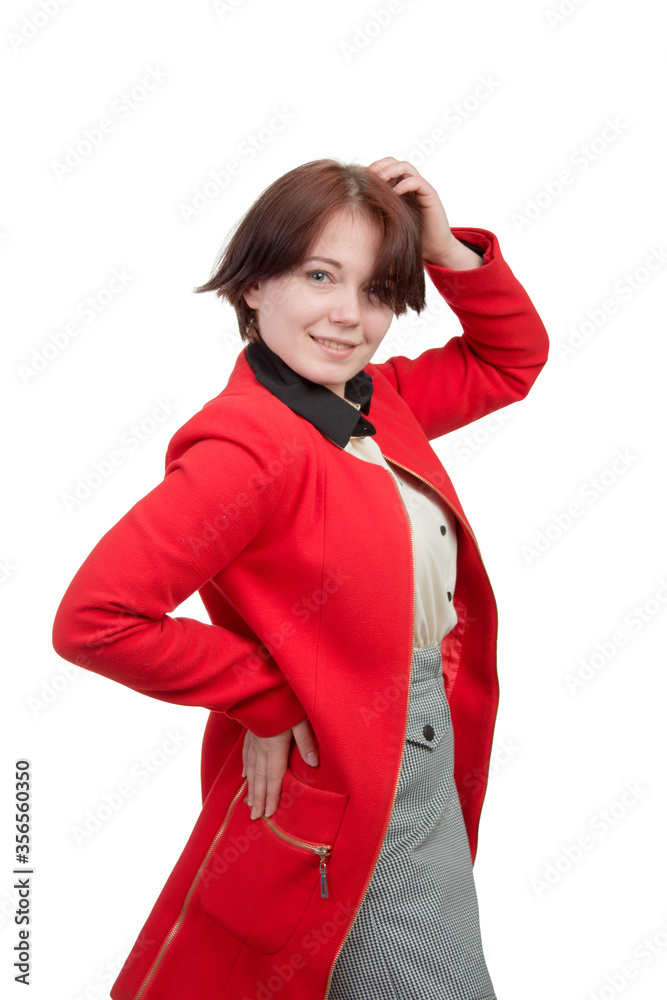 Studio portrait of a young woman on a white isolated Studio portrait of a young woman on a white isolated