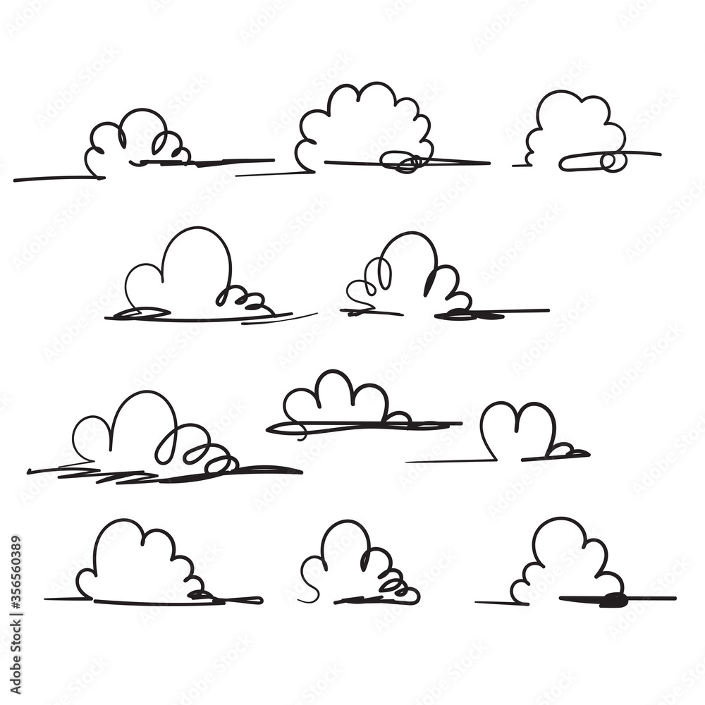 Naklejka doodle nature weather cloud illustration hand drawing style