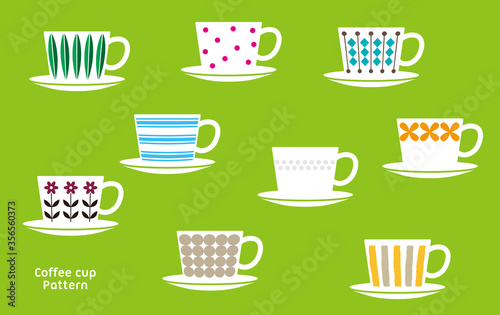 北欧風のコーヒーカップ・パターン｜Coffee Cup Pattern