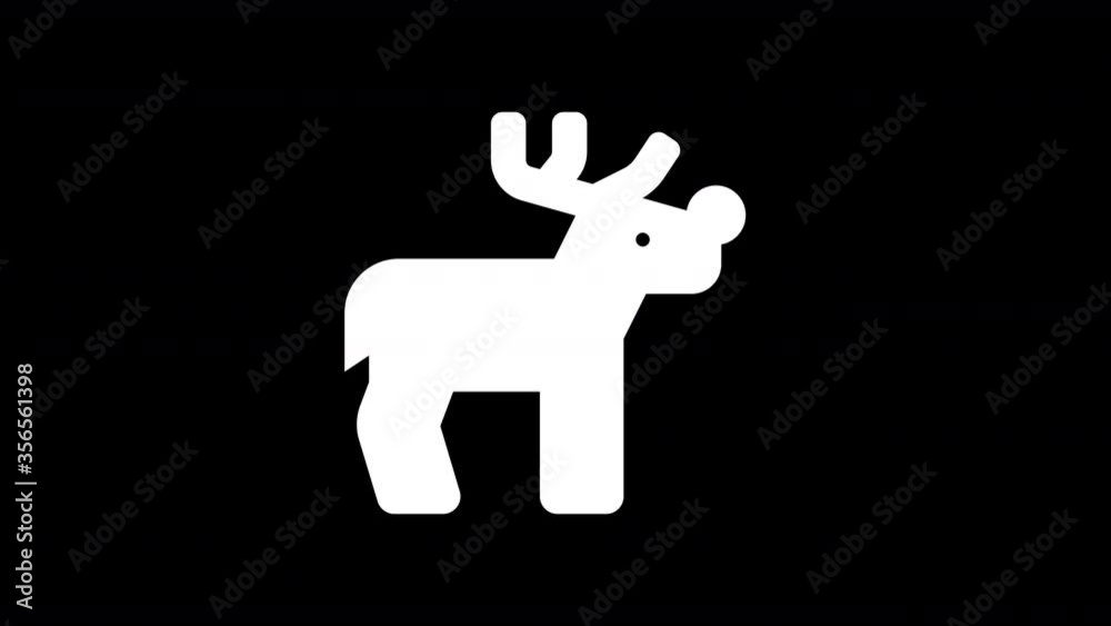 From the Glitch effect arises deer rudolph symbol. Then the TV turns off. Alpha channel Premultiplied - Matted with color black From the Glitch effect arises deer rudolph symbol. Then the TV turns off. Alpha channel Premultiplied - Matted with color black