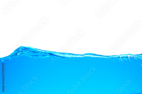 blue water waves with with bubbles on a white background