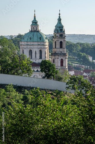 Prague, Czech Republic; St. Nicholas Church on Malá Strana. The View from Petřín Hill.