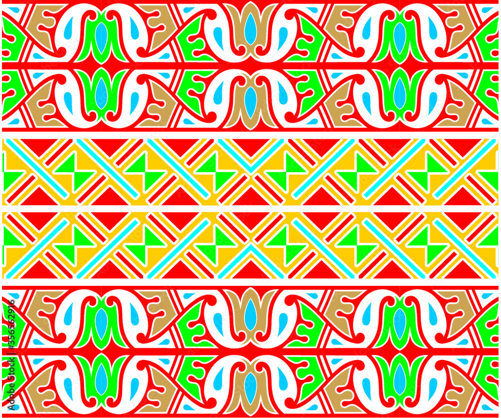 Abstract Ethnic Seamless border Background Abstract Ethnic Seamless border Background