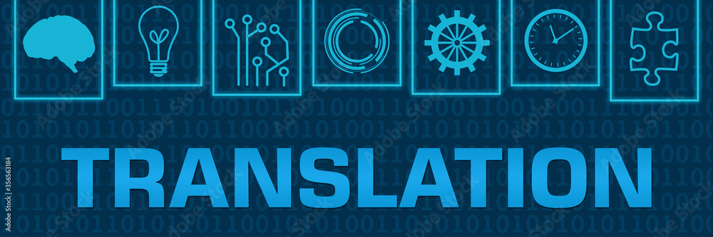 Translation Blue Neon Binary Symbols On Top Horizontal Stock Translation Blue Neon Binary Symbols On Top Horizontal Stock