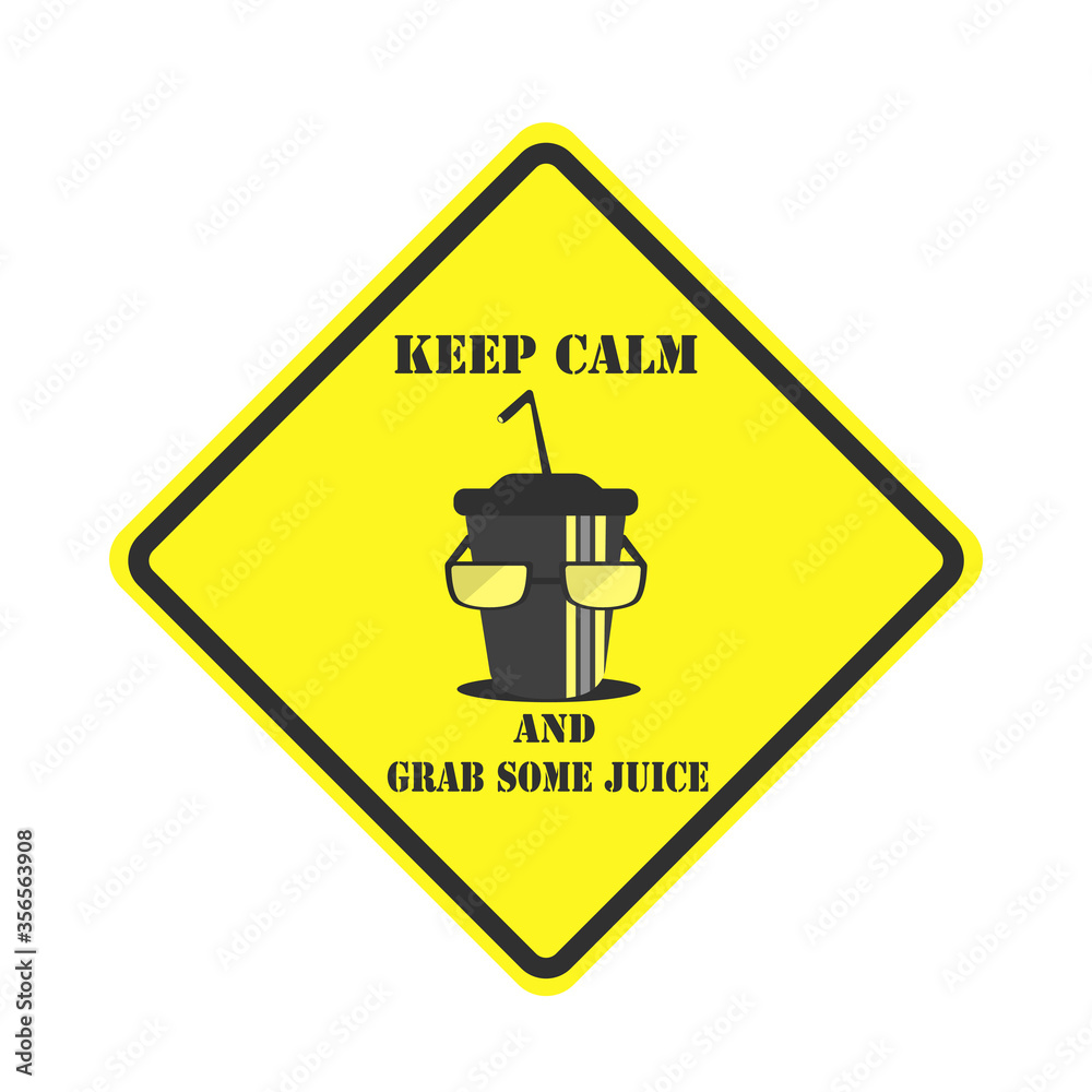 Square yellow sign. Keep calm sign isolated on white background. Vector, Illustration Square yellow sign. Keep calm sign isolated on white background. Vector, Illustration
