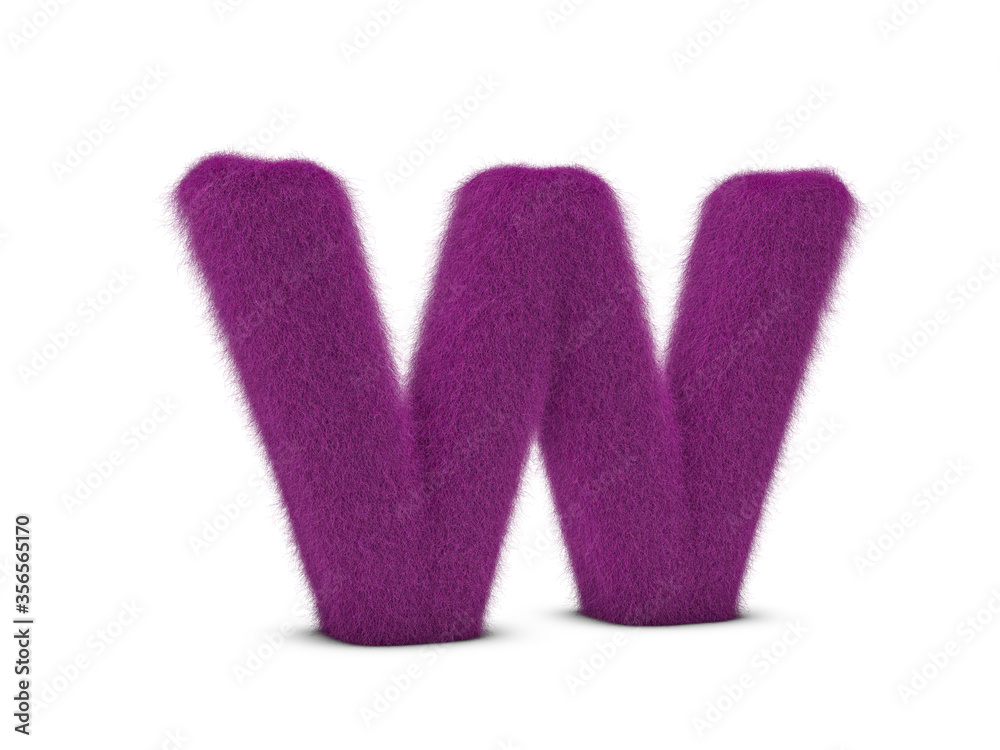 Fur letter W Fur letter W
