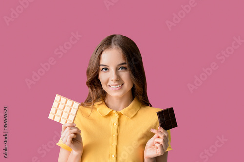 Beautiful young woman with ...