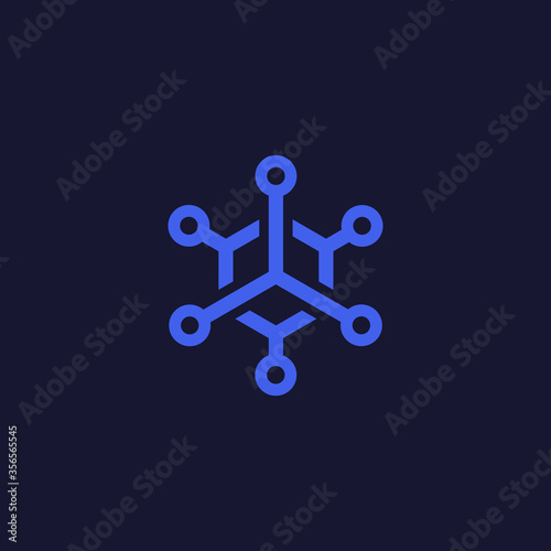 technology abstract logo vector, internet, data, database, computer