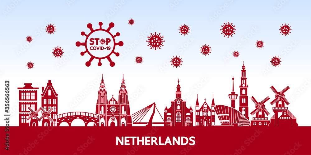 Stop coronavirus COVID-19 together vector Illustration concept.