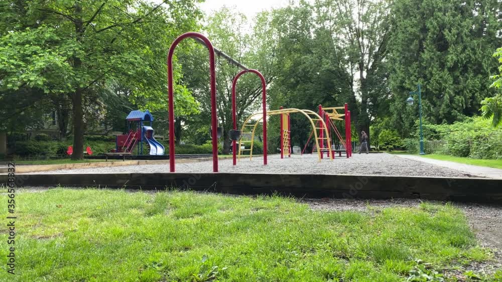 VANCOUVER, CANADA, JUNE 2, 2020: EMPTY AS PER COVID-19 PLAYGROUNDS IN VANCOUVER. VANCOUVER, CANADA, JUNE 2, 2020: EMPTY AS PER COVID-19 PLAYGROUNDS IN VANCOUVER.