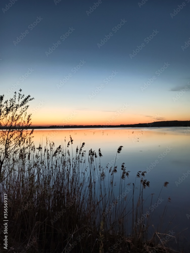 sunset on the lake