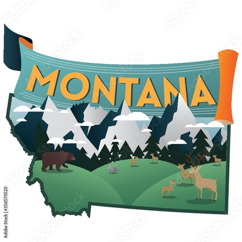 montana state map photo