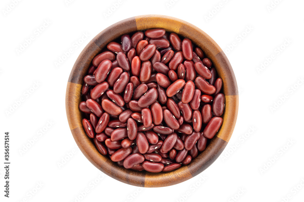 Top view of kidney beans in bowl isolated on white background Top view of kidney beans in bowl isolated on white background