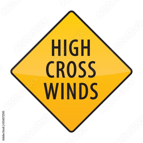 high cross winds warning sign photo