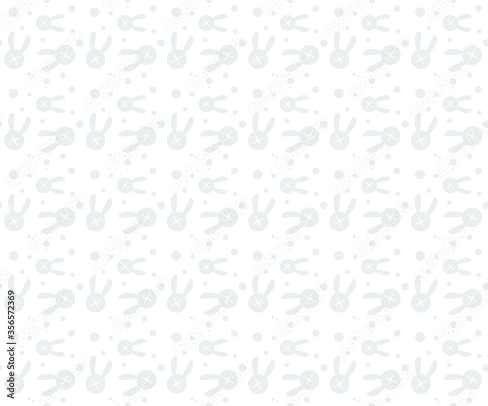 Fun icon rabbit bunnies illustration seamless pattern background vector, with grey color