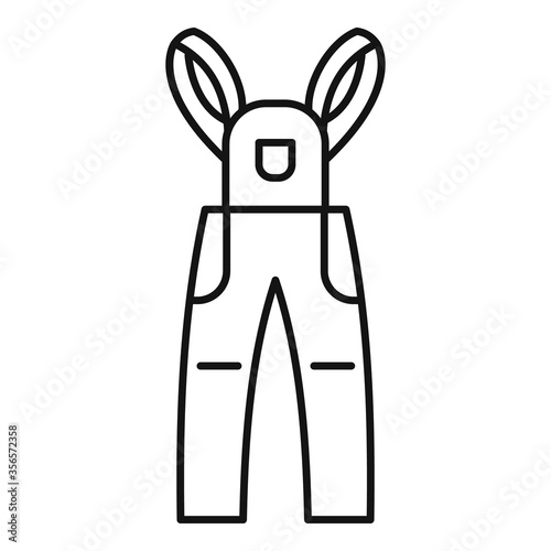 Kid jeans icon. Outline kid jeans vector icon for web design isolated on white background