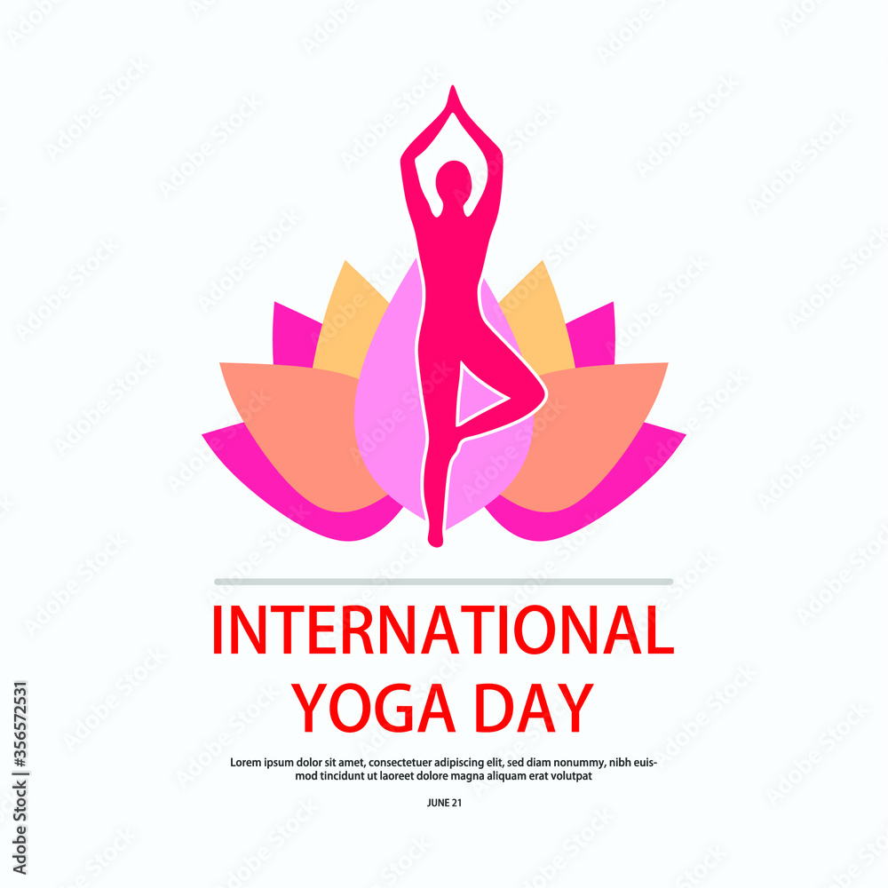 Design for International day of yoga for banner or poster