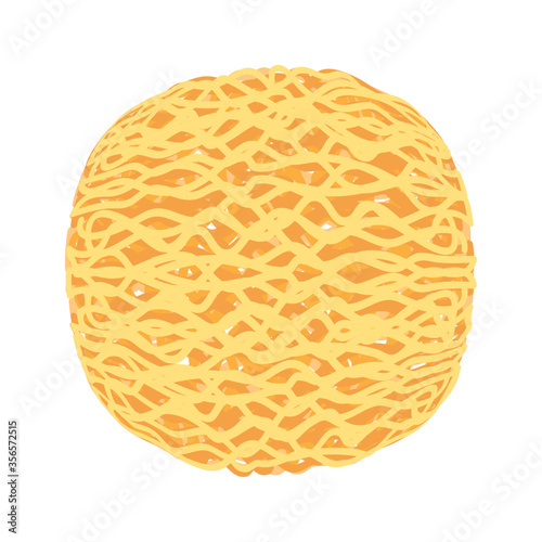 instant noodles round shape isolated on white background, illustration ramen round or noodle for clip art, instant noodle round shape for fast food, ramen simple and flat drawing for icon infographics