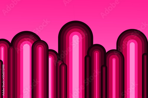 3d background pink color round pole wallpaper