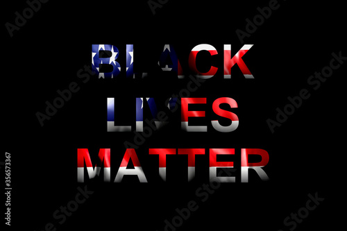 Black lives matter on American flag